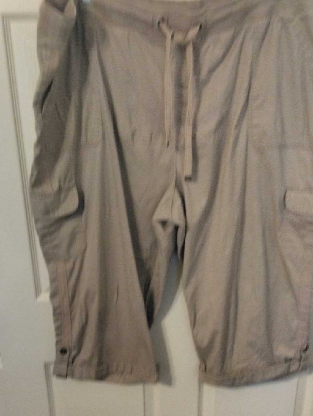 Women's Khaki Cargo Drawstring Pants